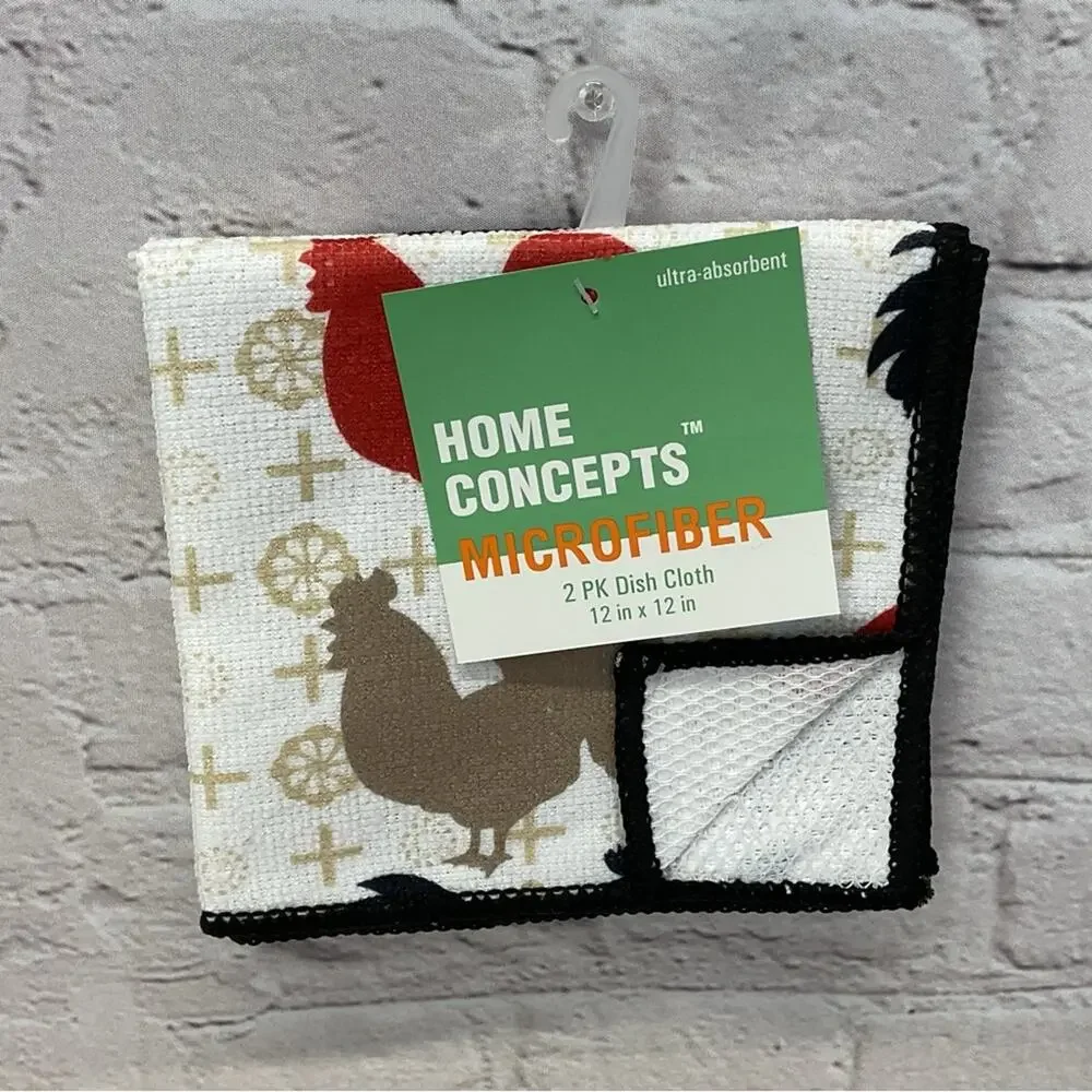 Kitchen Linen 4 Pc. Set Chicken Red/Black Mitt/Pot Holder/Dish Towel/Dish Cloths